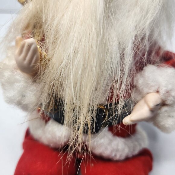 Vintage Santa Claus Figurine with Gold Sack & Candy Canes 7" H - Picture 4 of 8